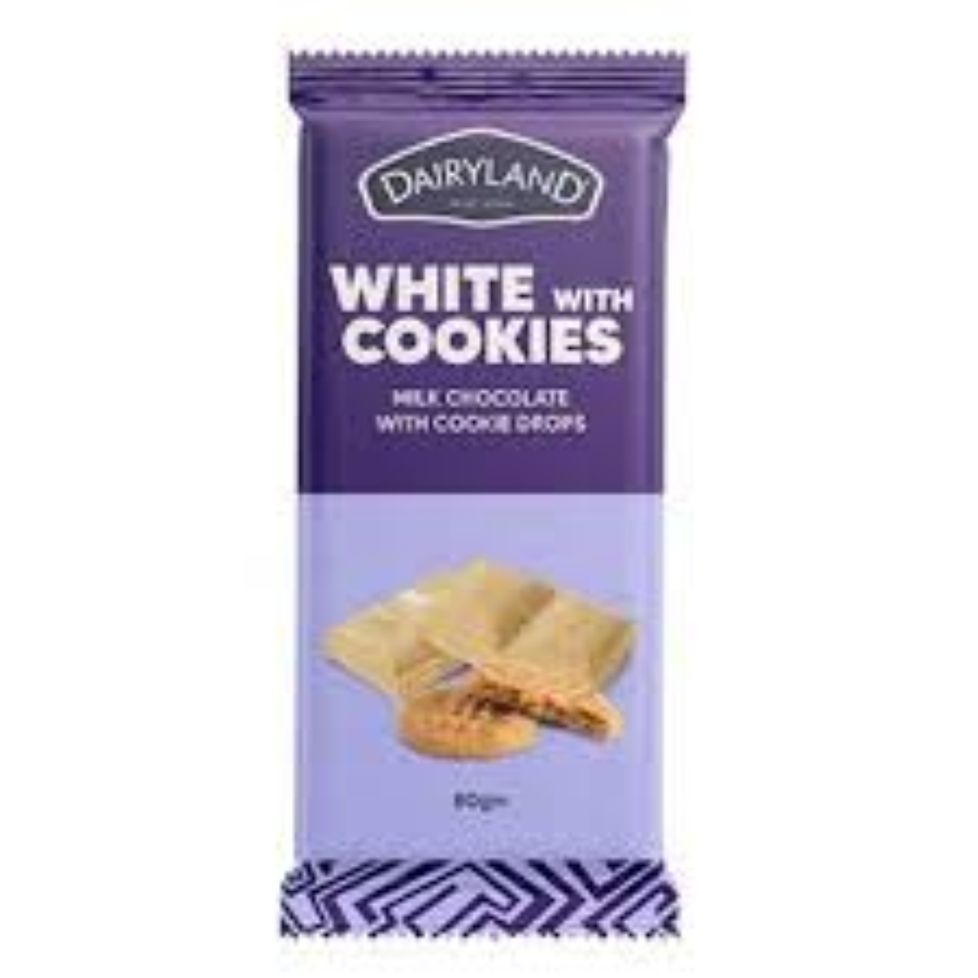 DAIRYLAND WHITE W/COKIES CHOC 80G
